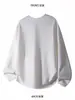 Camiseta de manga larga de 200 g para mujer con cuello en V en forma de corazón, holgada, cuello redondo, ropa interior, camiseta blanca lisa para hombre, capa base negra