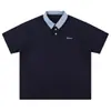 Camiseta Polo Americana de Manga Corta para Hombre 2025 Verano Estilo Preppy Empalmado Cuello de Solapa Manga Media Holgada Casual Tops para Pareja