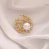 Broche de borboleta de pérolas de venda quente transfronteiriça, diamante, feminino, de alta qualidade, alfinete de temperamento, roupas fixas, terno, joias