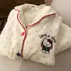 Venda Direta da Fábrica Pijama de Veludo Espesso Coral para Mulheres Outono e Inverno Novo Conjunto Fofo de Duas Peças
