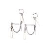 Aretes geométricos cuadrados de borla de una pieza Qi Yu alrededor del mismo estilo dulce y cool aretes de clip para oreja de cadena de cuentas redondas largas