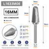 Lima Rotativa em L, Cabeça de Moagem de Liga Dura Aço de Tungstênio, Cabeça de Fresagem de Lima Rotativa de Padrão Duplo, Cabeça de Moagem para Marcenaria para Escultura em Raízes