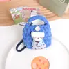 Funda para Auriculares de Lana Rellena de Dibujos Animados Tejida a Mano Funda para Auriculares de Lana Mini Monedero Bolsa de Almacenamiento