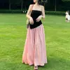 Saia Amêndoa Estilo Preguiçoso Yamamoto Primavera/Verão 2025 Fina Cintura Alta Elegante Emagrecedora Plissada Solta Saia Evasê