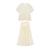 Jingqi Moda Gestante 2025 Novo Conjunto Casual de Verão para Mulheres Tops de Maternidade Suporte para Barriga de Gravidez Meia Saia Roupa de Verão
