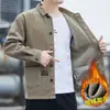 [Algodón Puro Engrosado] Camisa Cálida de Pana para Invierno Chaqueta Casual para Hombre Camisa Engrosada de Manga Larga con Forro de Felpa