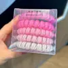 Paquete de 5 Gomas de Pelo de Cable de Teléfono Coloridas Estilo Coreano Simples Versátiles Elásticas para Cola de Caballo Accesorios para el Cabello