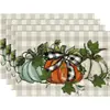 Amazon Halloween Acción de Gracias Mantel Individual Calabaza Hoja de Arce Mantel Individual Pavo Otoño Decoración de Mesa Aislamiento Térmico Mantel de Mesa