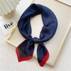 Cachecol Decorativo Estilo Coreano Estampado em Seda Versátil Proteção para o Pescoço Lenço Quadrado Pequeno Primavera e Outono Elegante Moderno Fino Cachecol Feminino
