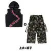 Conjunto de Pantalones Camuflados Modernos para Street Dance Infantil Hip-Hop Niños y Niñas Atuendo de Baile de Verano Ropa de Hip-Hop para Actuación Infantil