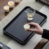 Bandeja de té de melamina para el hogar, juego de té kung fu, mesa de té seca, plástico moderno y simple, bandeja pequeña de doble uso para almacenamiento y drenaje