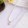 Collar de Perlas de Camelia Estilo Francés para Mujer Estilo Fragante Lujo Ligero Diseño de Nicho Cadena para Clavícula Elegante de Alta Calidad Versátil