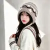 Chapéu de Tricô Casual Espesso Moda Outono e Inverno Chapéu de Lã Estilo Coreano Feminino Chapéu Quente para Proteção das Orelhas ao Ar Livre