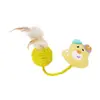 Brinquedo durável para gatos com pena de sisal, boneco de desenho animado, bola de corda de cânhamo, brinquedo interativo para alívio do tédio e para ranger os dentes de gatos, suprimentos para divertir gatos