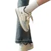 Zapatos Blancos de Cuero con Suela Gruesa para Mujer 2026 Otoño Estudiante Versátiles Deportivos Casuales Bloques de Color Bordado con Cordones Ligeros Zapatos de Plataforma