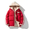 Casaco esportivo da moda com capuz, de algodão, falso, de duas peças, acolchoado, grosso, outono e inverno, quente, de alta qualidade, masculino e feminino, acolchoado