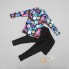 Maiô Infantil de Manga Longa Menina Estilo Saia Dividida Roupa Longa Calça Maiô Infantil para Crianças Maiores Maiô com Proteção Solar para Bebê