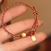 Pulsera de Estrella "Pequeño Fuxing" para Mujer, Tejida con Cuerda Roja, Estilo Chino Nuevo Retro Simple Nicho Regalo de Año Nuevo