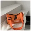Bolso de Mano Tipo Bollo de Tela Oxford con Estampado de Letras Estilo Coreano 2025 Nuevo Colorido Casual Versátil Bolso de Hombro Cruzado