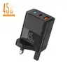 Cara sonriente con cargador multi-puerto AC ligero adaptador de corriente 5v2a carga rápida pd20w+qc3.0 cargador de teléfono móvil