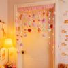 Cortina de Puerta Rosa Femenina Corazón Lazo Cortina para el Hogar Cortina para Dormitorio Princesa Corazón Cortina de Puerta Hermosa Cortina Mágica para Puerta Cortina de Partición