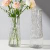 Vaso de Vidro Transparente Relevo Decoração Sala de Estar Acessível Luxo Popular High-End Cultura da Água Arranjo de Flores Caseiro Planta Verde Criatividade