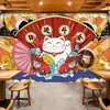 Papel tapiz estilo japonés gato de la suerte papel tapiz Casa jujiu Fondo de pared de restaurante de sushi japonés Papel tapiz Mural de vista de calle estilo japonés