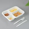 Cpla ácido poliláctico totalmente biodegradable desechable caja de almuerzo tres o cuatro o cinco compartimentos comida sencilla para llevar comida rápida empaque caja de almuerzo