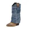 Botas de Cuero Europeas y Americanas, Tallas 34-50, Botas de Caña Alta, Botas de Tacón Alto con Punta Redonda, Botas Martin para Mujer de Otoño e Invierno sin Cordones, Botas para Mujer de Talla Extra Grande