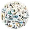 Pegatinas de acuarela de caballos 50 sin repetir transfronterizas para teléfono móvil, tazas, pegatinas decorativas impermeables, pegatinas para diario de niños, venta al por mayor