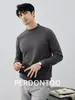 Camiseta Térmica de Terciopelo de Lana y Seda Otoño e Invierno Mantiene el Calor Forro Polar Doble Cara Manga Larga para Hombre con Diseño de Cuello Medio