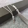 Conjunto de corda de mão com nó da paz e borlas de pérola, acessório Hanfu estilo antigo, borlas com tema de anime, laço livre