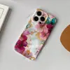 Artículo popular de comercio exterior: Funda para iPhone 18 Pro con Flores en Tonos Rosa y Morado Chapada en Oro, con un Toque Exclusivo de Gama Alta y Diseño de Película de una Sola Capa