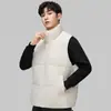 Chaleco de Plumas para Hombre con Cuello Alto, Engrosado y Cálido, Plumón de Pato Blanco, Chaleco Cortavientos