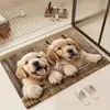 Tapete de Chão de Lama Diatomácea de Cachorrinho Fofo Banheiro Absorção de Água Secagem Rápida Antiderrapante Almofada de Pé Box de Banho Resistente à Sujeira Tapete de Banheiro