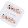 Uñas Portátiles Estilo Ins, Color Nude Transparente, Flores de Diamante Triturado, 10 Piezas, Manicura Portátil para Chicas Dulces, Uñas Postizas Pre-Hechas