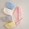 Nueva Turbante de Felpa de Bambú Absorbente Transpirable para Mujer Gorro de Baño de Coral Fleece Engrosado para el Hogar de Color Sólido Suave para Secar el Cabello