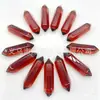 Atacado venda quente cristal natural ágata gema coluna hexagonal tinta de vidro coluna de cristal colorida pingente acessórios de joias