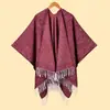 Nuevo Estilo Comercio Exterior Bufanda Gruesa Cálida de Color Sólido con Borlas Dividida para Mujer, Simple y Versátil, Ropa de Abrigo Elegante y Cálida