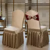 Capa de Cadeira de Hotel com Laço Plissado, Capa de Cadeira para Restaurante de Hotel Banquete, Acabamento Brilhante Cetim