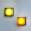 Lámpara creativa cuadrada, lámpara de pared decorativa ambiental, diseño elegante, cálida lámpara de noche para el dormitorio, lámpara de arte interior minimalista nórdica