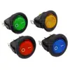 Interruptor redondo, 12V 20A, interruptor em formato de barco, LED com luz, topo redondo, interruptor basculante inferior, interruptor de energia elétrica