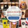 Adesivos para Copo de Chá com Leite Personalizados em Pó Gelado Autoadesivos com Logotipo Rótulos Tubo de Bambu Adesivos para Chá com Leite Cartão de Ponto Turístico de Celebridade da Internet Personalização em Papelão