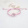 Flor Seca de Alta Venta Transfronteriza Flor de Encaje Gipsófila Vidrio Pulsera de Jingdezhen Nudo Plano Tejido a Mano Tamaño Ajustable