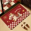 Alfombra festiva roja para baño, alfombra de tierra de diatomeas, alfombra antideslizante para baño, alfombrilla absorbente para pies para lavabo, disponible para entrega