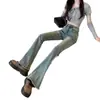 Jeans acampanados de dobladillo deshilachado retro para mujer, nuevos para la primavera de 2026, de cintura alta, corte ajustado, acampanados, hasta el suelo, estilo coreano