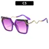 Nuevas de Moda Cuadradas para Mujer Gafas de Sol con Templo en Forma de Serpiente Tendencia Transfronteriza Europea y Americana Gafas Personalizadas de Gama Alta Planas