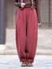 Pantalones Casuales Gruesos Estilo Vintage Lavados a la Arena de Ramio Forrados de Felpa 26 Invierno Artísticos Sueltos Versátiles Caída Lino Pantalones de Algodón Estilo Linterna