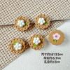 Cadena para teléfono móvil con cuentas de aleación, collar y horquilla, accesorios para el cabello, con diseño de conejo de viento y flores de color macarrón