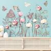 Flores Pastorales Hojas Frescas Adhesivos de Pared Sala de Estar Dormitorio Esquina Zócalo Papel Tapiz Autoadhesivo Removible Adhesivo Decorativo
